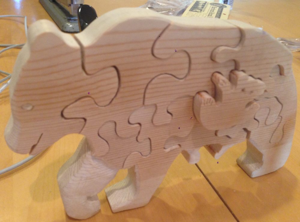 Grizzly Bear Prototype Pine Puzzle designed and produced by Francis Koerber