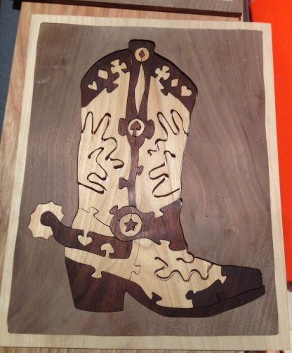 cowboy boot with deck of card theme