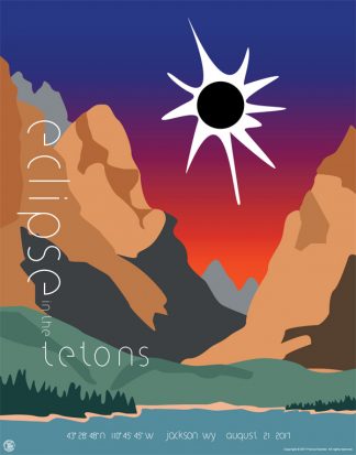 Eclipse in the Tetons - Poster