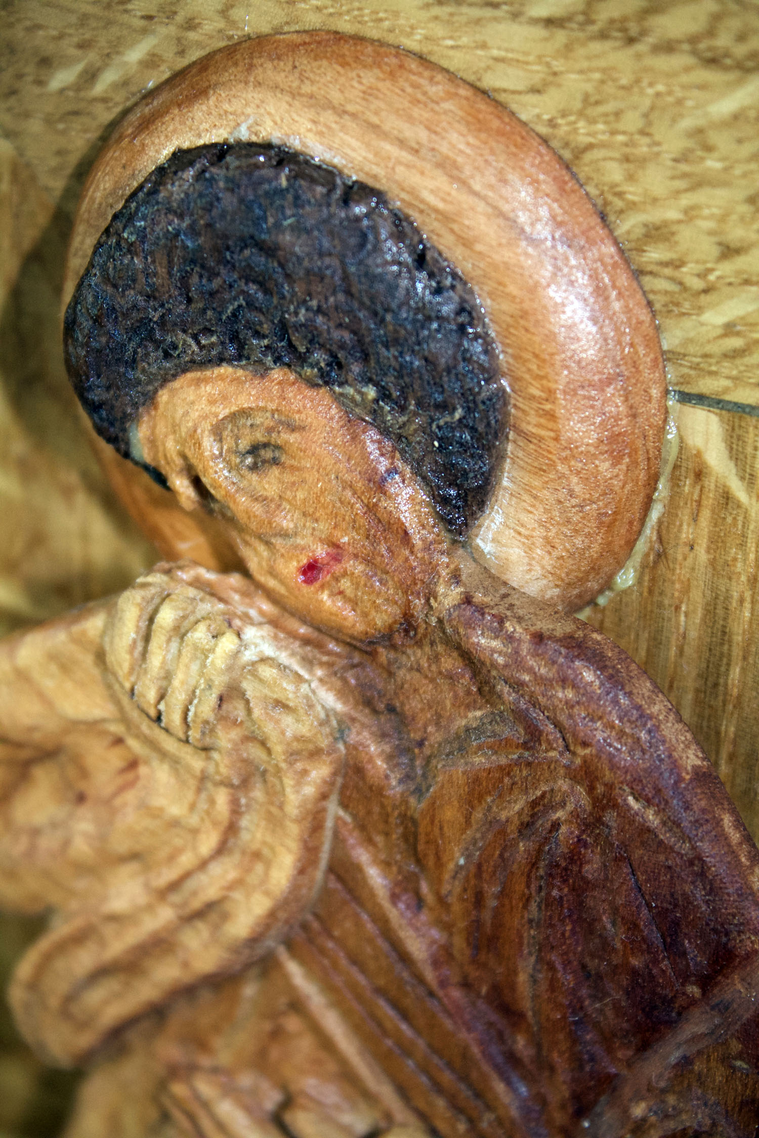 Finished Icon - face of St. John, close up