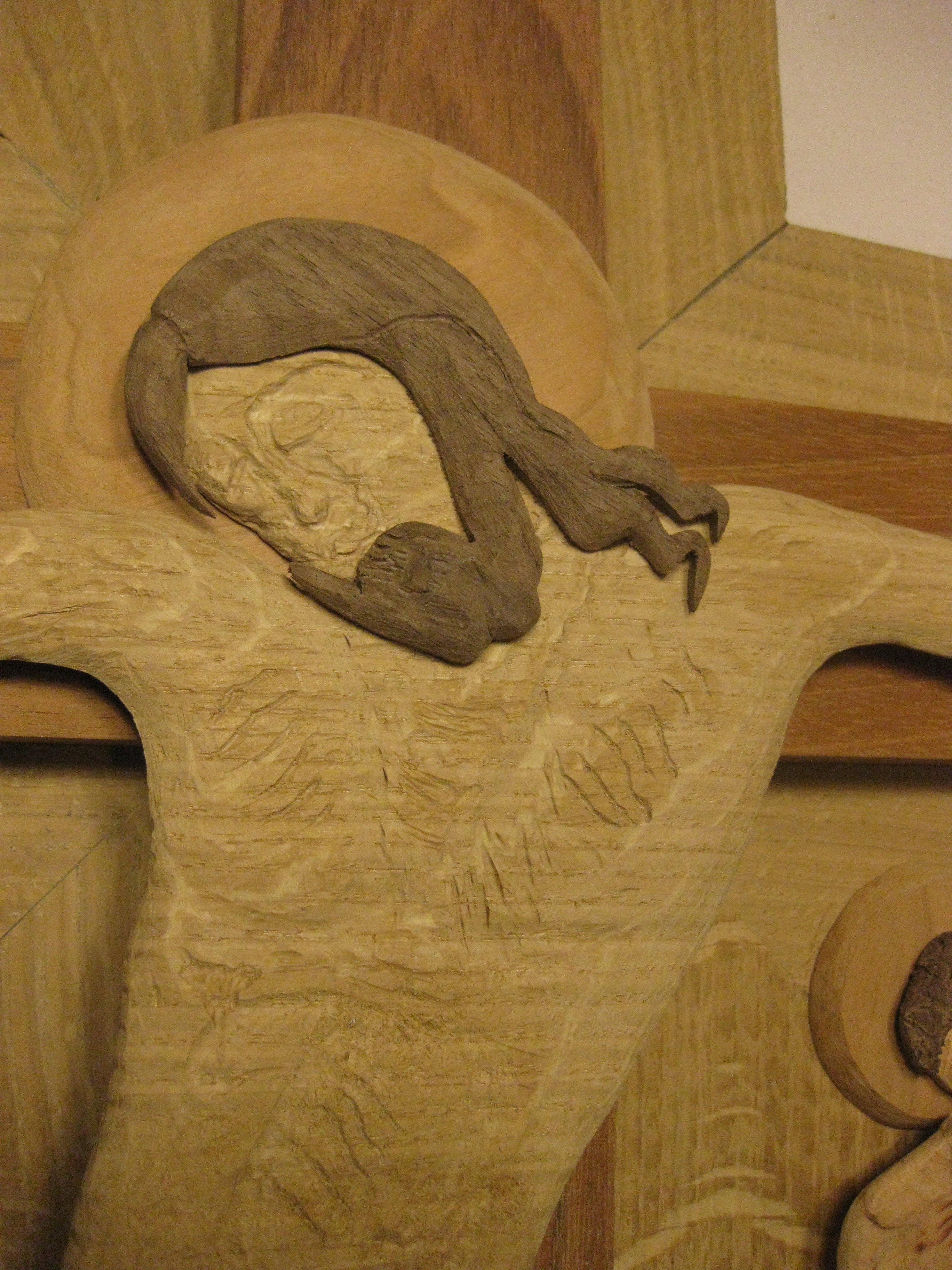 initial carving of Jesus face