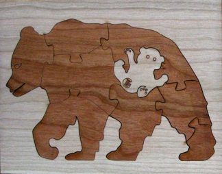 Bear Duotone Hardwood Wildlife Puzzle