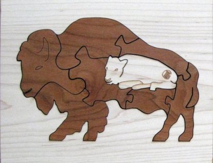 Bison Duotone Hardwood Wildlife Puzzle
