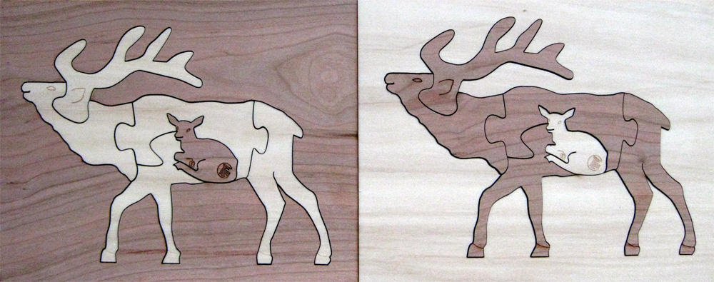 Elk Duotone Hardwood Wildlife Puzzle