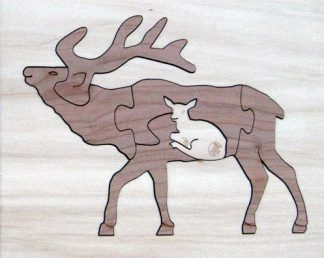 Elk Duotone Hardwood Wildlife Puzzle