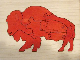 Bison Wildlife Hardwood Puzzle - Red